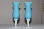 Blauwe opaline vaas, Minder dan 50 cm, Glas, Blauw, Ophalen of Verzenden