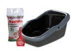 Peewee Kattenbak EcoMinor zwart / antraciet  56 x 39 x 27,5, Dieren en Toebehoren, Ophalen, Nieuw, Open