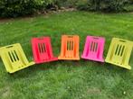 vijf kampeer-/strandstoeltjes, Jardin & Terrasse, Chaises longues, Enlèvement, Comme neuf, Plastique