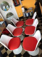 6 Saarinen Tulip draaistoelen + gratis Tulip tafel, Vintage Design, Vijf, Zes of meer stoelen, Gebruikt, Metaal