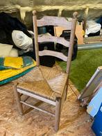 6 houten stoelen met gewoven zit, Huis en Inrichting, Stoelen, Ophalen, Zo goed als nieuw, Riet of Rotan