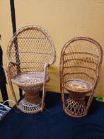 2 petites chaise en osier, Wicker, Ophalen of Verzenden, Zo goed als nieuw