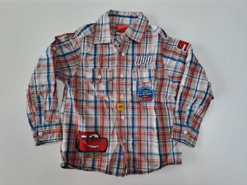 Mt 104 Grijs, blauw, rood geruit hemd Disney Cars beschikbaar voor biedingen