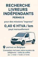 Recherche livreurs indépendants (Permis B), Offres d'emploi, Emplois | Chauffeurs, Horaire variable, À partir de 1 an, Autres formes