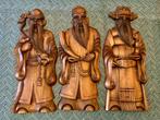3 figuren Oosters houtsnijwerk, Ophalen of Verzenden, Zo goed als nieuw