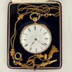 Zakhorloge en 18k gouden ringketting - 19e eeuw, Ophalen of Verzenden
