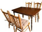 Tafel 4 stoelen met kussens, Ophalen, Gebruikt, 50 tot 100 cm, 100 tot 150 cm