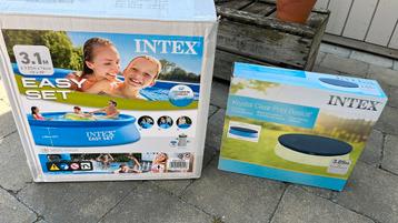 Zwembad Intex Easy Set + nieuw afdekzeil beschikbaar voor biedingen