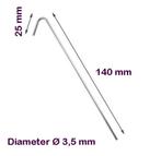 Tent Haring Tenthaak Grondpen Grondanker Staal 3,5mm - 140mm, Caravans en Kamperen, Kampeeraccessoires, Ophalen of Verzenden, Nieuw