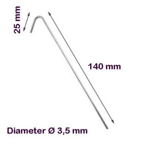 Tent Haring Tenthaak Grondpen Grondanker Staal 3,5mm - 140mm, Caravans en Kamperen, Kampeeraccessoires, Nieuw, Ophalen of Verzenden