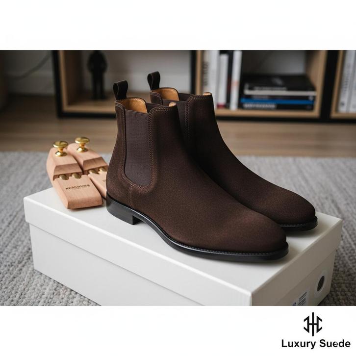 PRACHTIGE REGENLAARZEN VAN HESCHUNG, Kleding | Heren, Schoenen, Zo goed als nieuw, Boots, Bruin, Ophalen of Verzenden