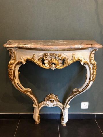 Belle console murale et plateau en marbre beschikbaar voor biedingen