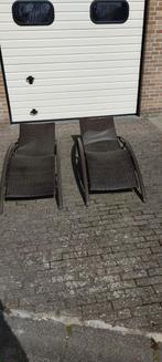2 tuin ligstoelen in wicker (bruin kleur), Tuin en Terras, Ophalen, Gebruikt, Wicker, Verstelbaar
