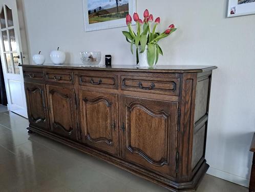Eiken dressoir, Huis en Inrichting, Kasten | Dressoirs, Zo goed als nieuw, 200 cm of meer, 25 tot 50 cm, Met lade(s), Met deur(en)