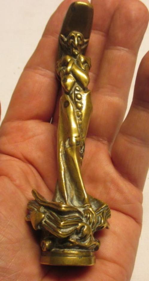 rare tampon en bronze antique avec Mephisto Devil, Antiquités & Art, Antiquités | Bronze & Cuivre, Envoi