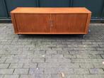 Teak tv kastje met roldeuren, dressoir, lowboard, cabinet, Huis en Inrichting, Ophalen, Teakhout, Vintage, jaren 60, Gebruikt