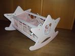 Houten roos poppenwiegje met bekleding Met mooie print ...., Ophalen