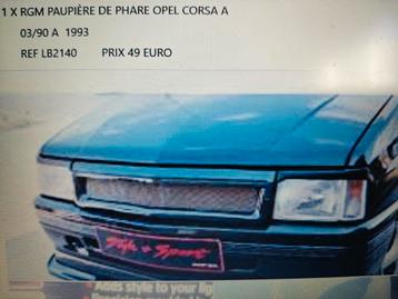 Paupierre de phare Opel corsa A  03/90 a 1993, Enlèvement ou Envoi