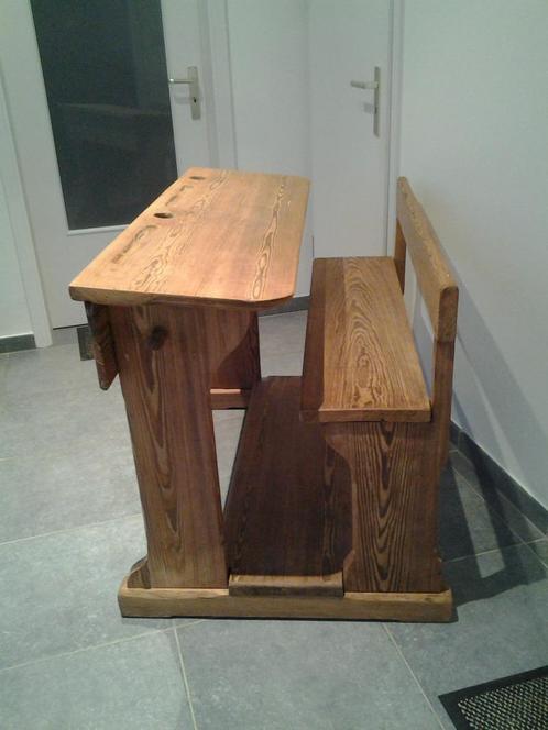 Banc d'écolier / Pupitre 2 places, Antiek en Kunst, Antiek | Meubels | Tafels, Ophalen