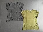 Set van 2 T-shirts zwart-wit gestreept en khaki H&M maat S, H&M, Zwart, Ophalen of Verzenden, Korte mouw
