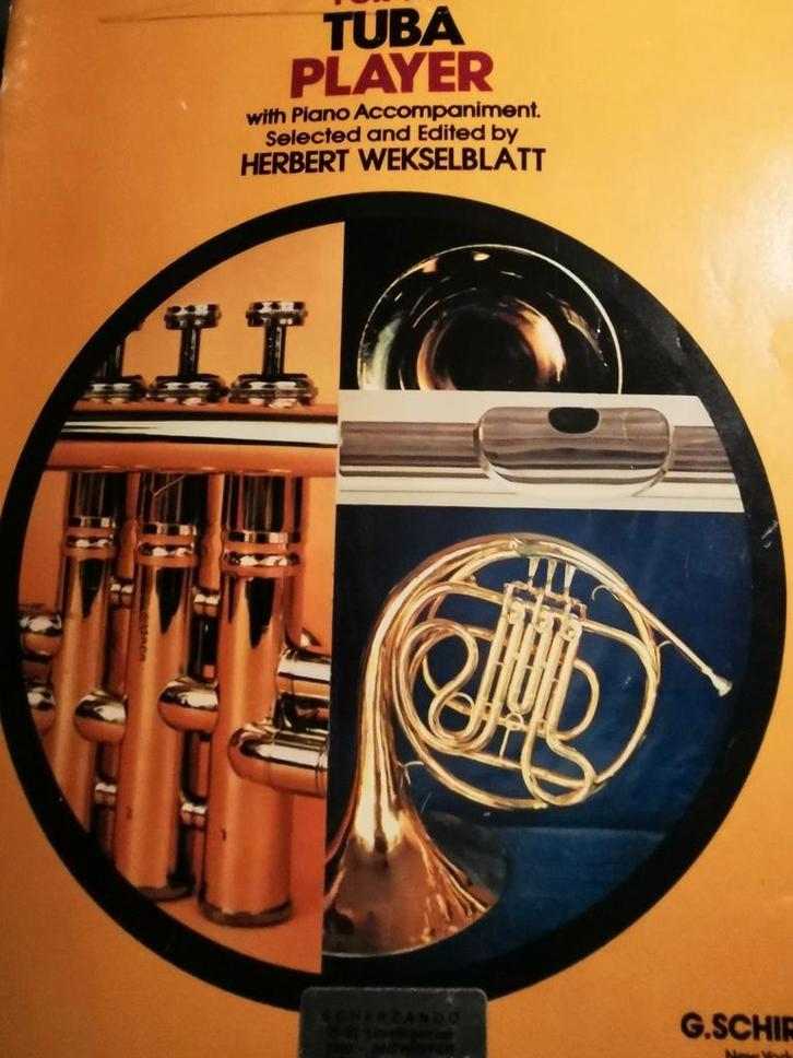Tuba player HERBERT WEKSELBLATT oud Boek bladmuziek, Muziek en Instrumenten, Bladmuziek, Gebruikt, Les of Cursus, Klassiek, Tuba