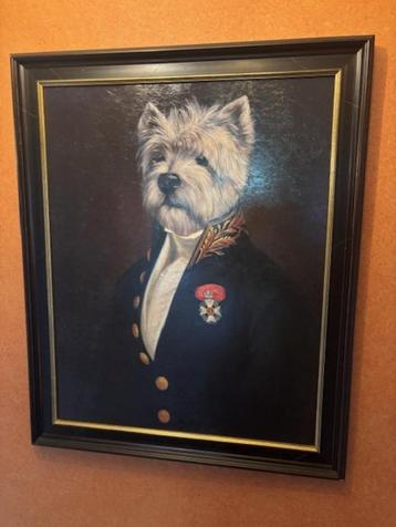 Kader met hond in uniform beschikbaar voor biedingen