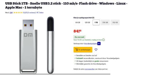 Clé USB 1TB - livraison gratuite - meilleur prix, Informatique & Logiciels, Clés USB, Comme neuf, 1 TB, Envoi