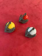 Lego helmen kleur mix dark grey visor (3x), Verzenden, Zo goed als nieuw, Losse stenen, Lego