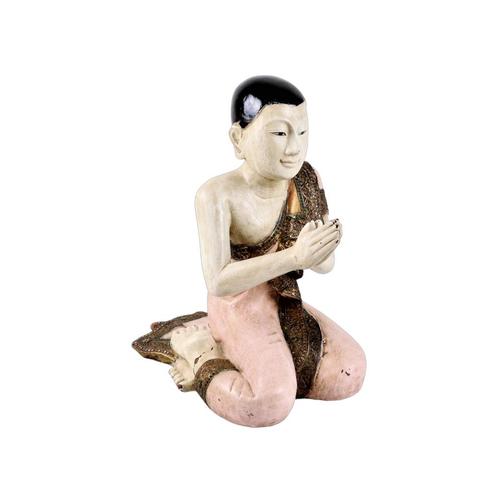 Boeddha Groot Massief Hout Aziatisch Koninklijk Gewaad 49cm, Huis en Inrichting, Woonaccessoires | Boeddhabeelden, Gebruikt, Ophalen