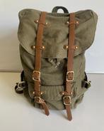 Zeer mooie rugzak van gevoerd canvas en leer in een mid-styl, Ophalen, Zo goed als nieuw, 25 tot 40 cm, 45 tot 60 cm