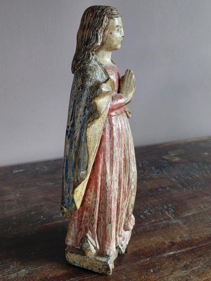 Polychroom Maagd Maria 18e eeuw, Verzamelen, Religie, Gebruikt, Christendom | Katholiek, Beeld(je), Ophalen of Verzenden