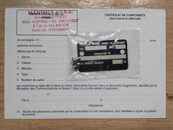 Kreidler Typeplaatje Frame + GVA (NOS) beschikbaar voor biedingen