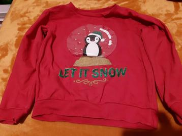 Pull de Noël avec pingouin en boule à neige, Enlèvement, Utilisé, Garçon ou Fille, Pull ou Veste