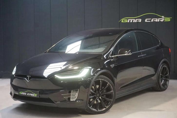 Tesla Model X Signature P90D Cam-Nav-Leder-Pano-6 Zit-Garant, Auto's, Tesla, Bedrijf, Te koop, Model X, ABS, Achteruitrijcamera