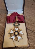 Medaille, Kroonorde van België, Belgisch kofferlint, Postzegels en Munten, Penningen en Medailles, Ophalen of Verzenden