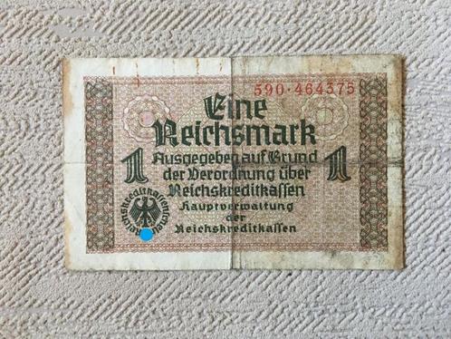 Duits bankbiljet bankbriefje van 1 Reichsmark - 1939 - wo2, Postzegels en Munten, Bankbiljetten | Europa | Niet-Eurobiljetten