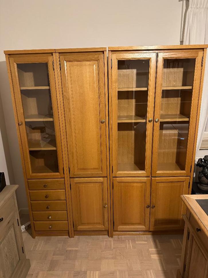Vitrinekast, Huis en Inrichting, Kasten | Vitrinekasten, Zo goed als nieuw, Eikenhout, Ophalen