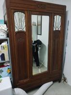 Grote houten vintage kast met spiegel, Ophalen, Gebruikt, 100 tot 150 cm, 200 cm of meer