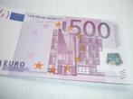 BILJET VAN 500 en 100 EURO NIEUWSTAAT, Verzenden, België, 500 euro, Los biljet