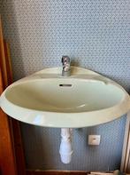 Vintage pastel (lichtblauw of groen) lavabo: 25 euro, Ophalen, 50 tot 100 cm, Zo goed als nieuw, Wasbak of Wastafel