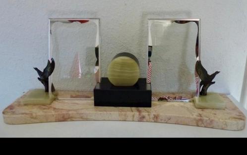 Art deco  dubbele fotolijst,brons en marmer, Antiek en Kunst, Antiek | Woonaccessoires, Ophalen of Verzenden