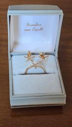 18k gestempeld ring en orbellen, Handtassen en Accessoires, Manchetknopen, Ophalen of Verzenden, Zo goed als nieuw, Goud