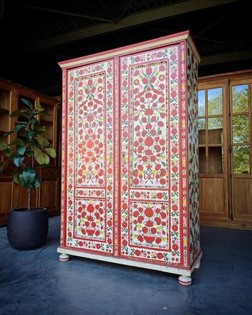 Hongaarse Voorraadkast | Boho linnenkast | Vrolijk #1903, Antiek en Kunst