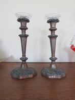 2 oude metalen kandelaars, Ophalen of Verzenden, Koper of Brons