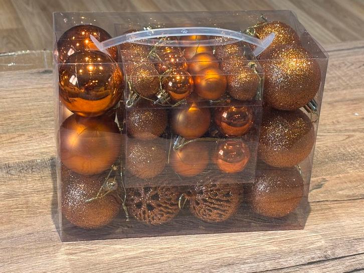 Set van 50 koperkleurige onbreekbare kerstballen, Divers, Noël, Neuf, Enlèvement ou Envoi