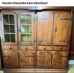 Klasieke eiken vitrinekast, Huis en Inrichting, Ophalen, Klassiek, 150 tot 200 cm, Eikenhout