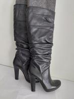 213C* OVYE jolies bottes noires en cuir (37), Comme neuf, Noir, Ovyé, Envoi