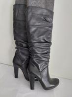 213C* OVYE jolies bottes noires en cuir (37), Comme neuf, Bottes hautes, Ovyé, Noir