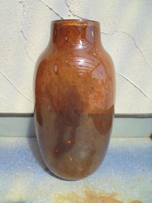 VAAS WATERVAL GLAS BRUIN h 33 X DIA 18 CM Nieuw, Huis en Inrichting, Woonaccessoires | Vazen, Nieuw, Overige kleuren, Minder dan 50 cm