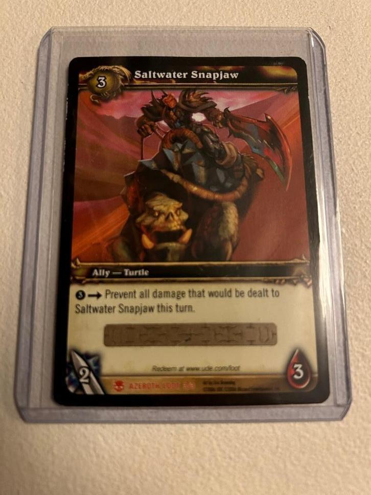 Saltwater Snapjaw WoW TCG lootcard, Hobby en Vrije tijd, Verzamelkaartspellen | Overige, Zo goed als nieuw, Losse kaart, Ophalen of Verzenden